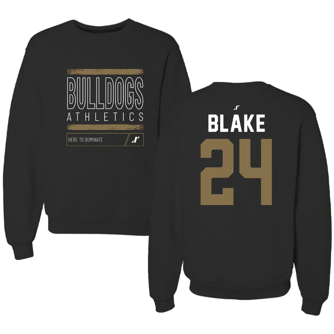 Bryant University Baseball Black Dominate Crewneck - #24 Evan Blake