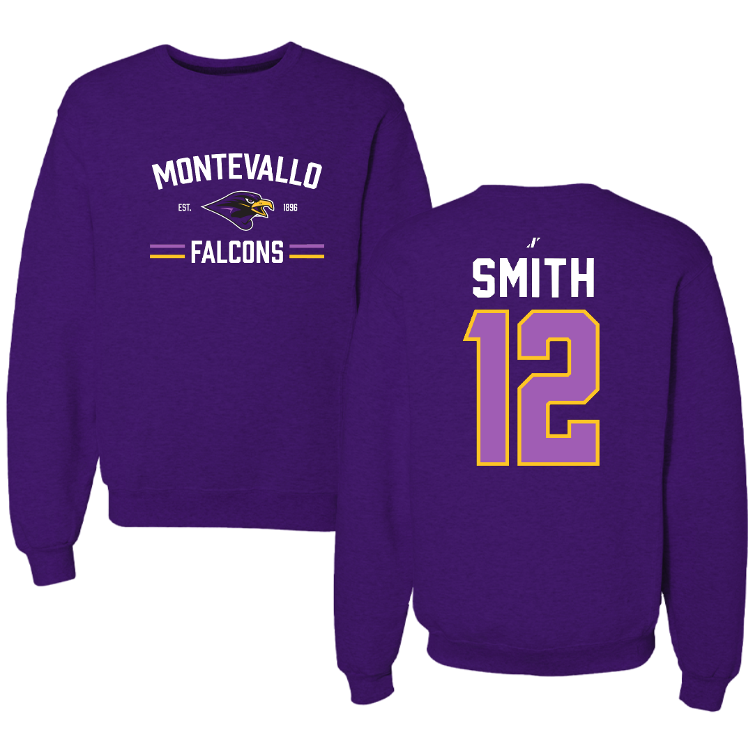University of Montevallo Basketball Purple General Crewneck - #12 Luke Smith