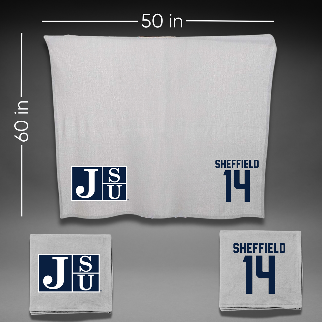 Jackson State University Soccer Gray Blanket - #14 Elon Sheffield