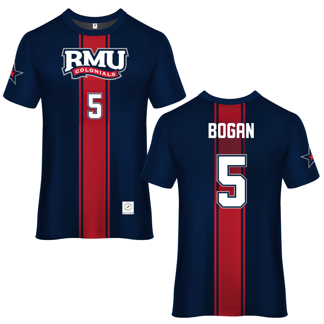 Robert Morris University Blue Soccer Jersey - #5 Carson Bogan