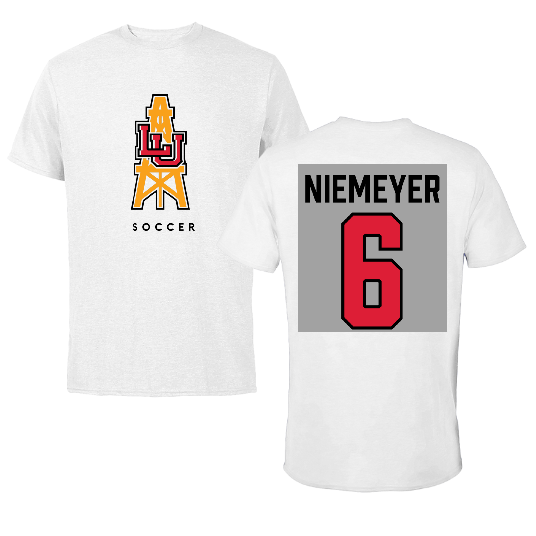 Lamar University Soccer White Performance Tee - #6 Kaitlyn Niemeyer