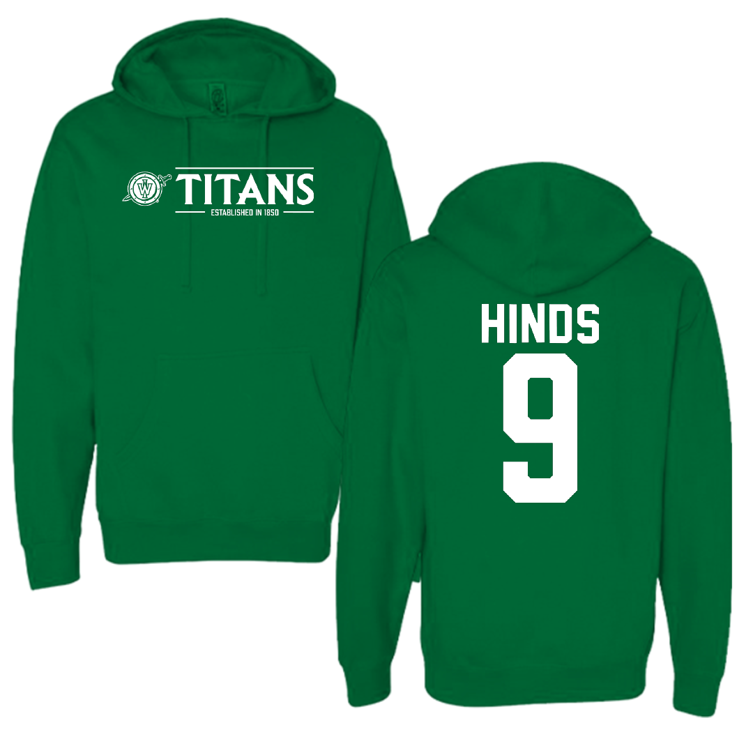 Illinois Wesleyan University Football Green General Hoodie - #9 Zach Hinds