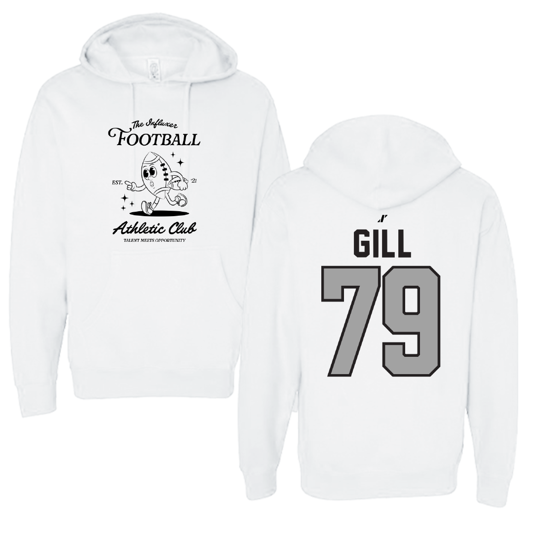 Football White Influxer Athletic Club Hoodie - #79 Reagan Gill
