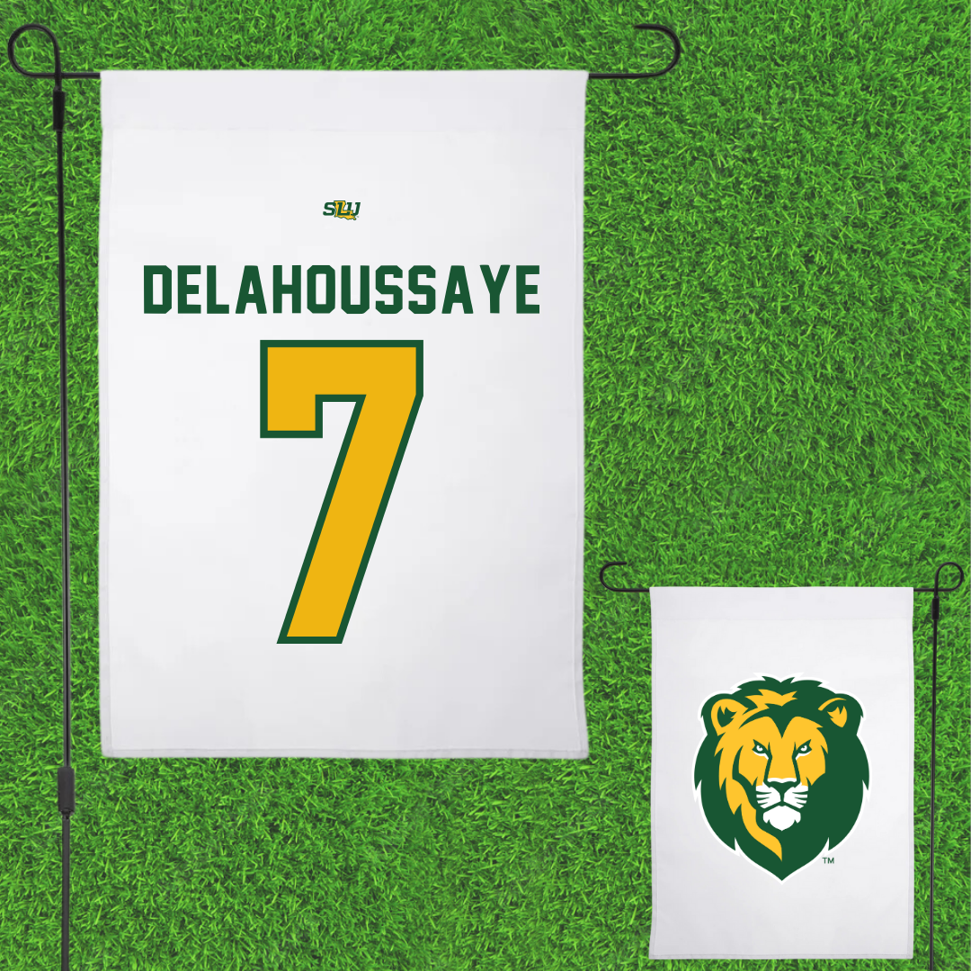Southeastern Louisiana University Football White Garden Flag - #7 Blayne Delahoussaye