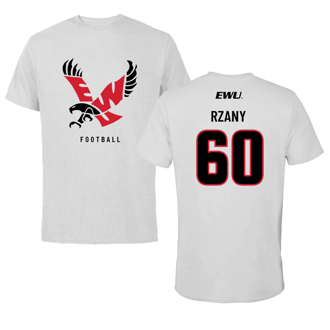 Eastern Washington University Football Light Gray Performance Tee - #60 Gabriel Rzany