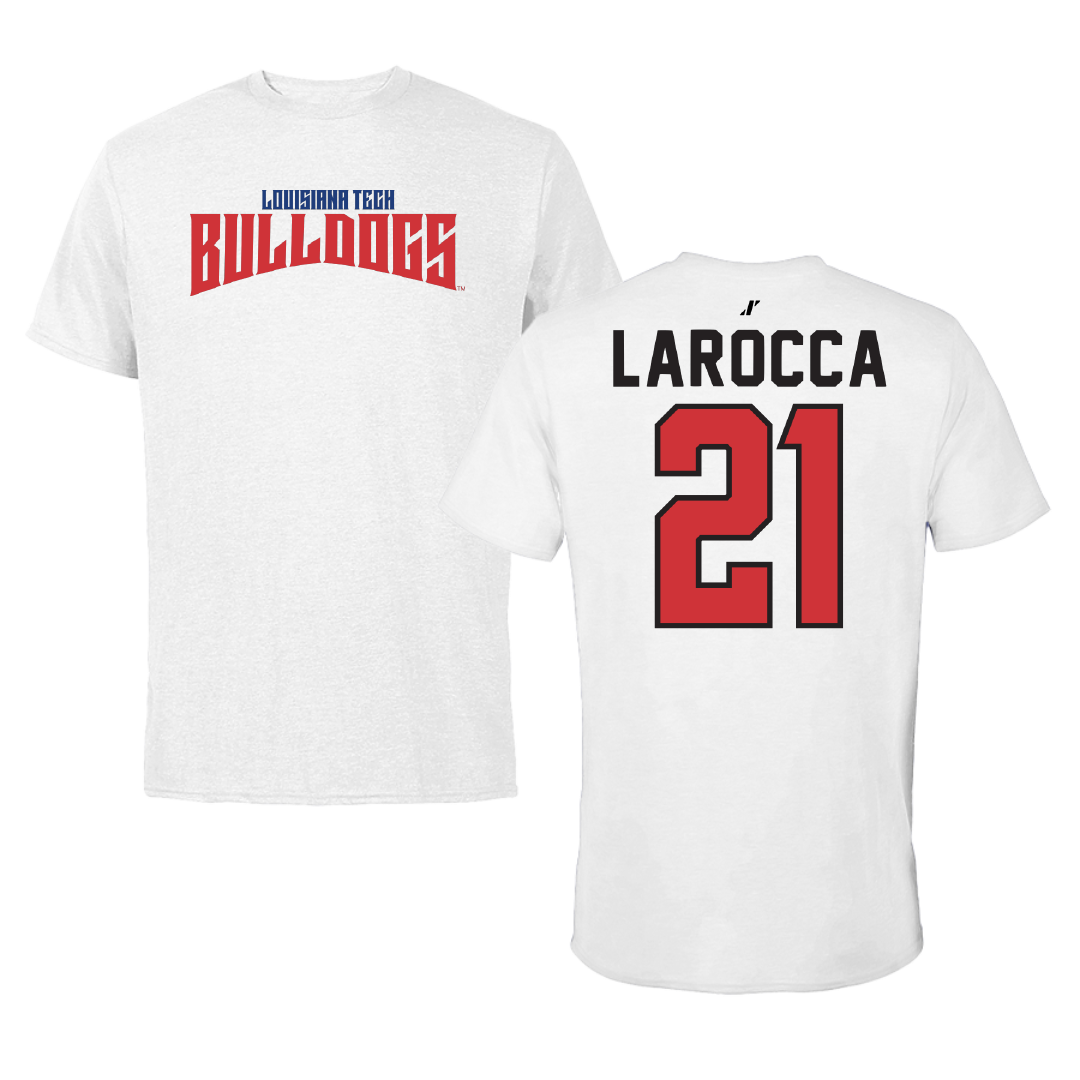 Louisiana Tech University Baseball White Classic Tee - #21 Jake LaRocca