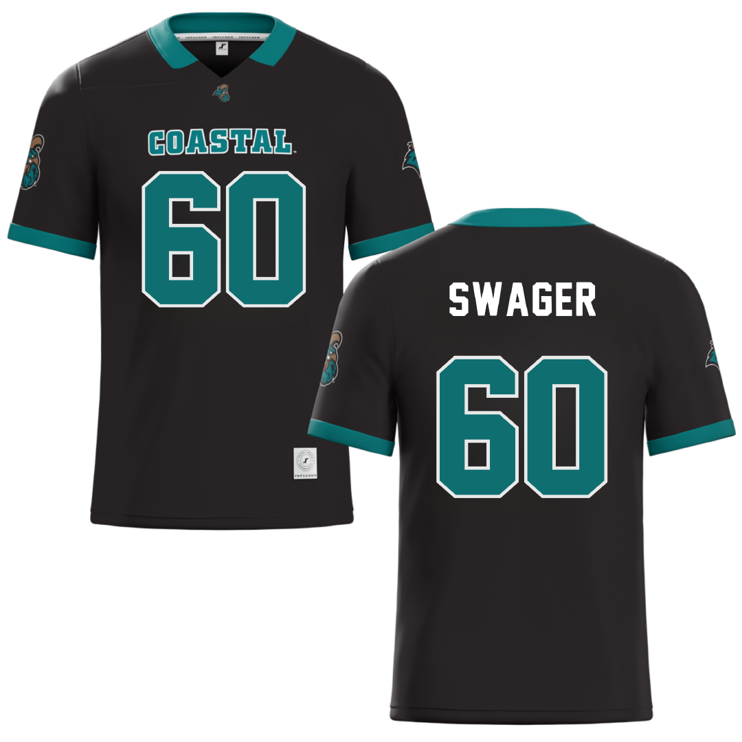 Coastal Carolina University Black Football Jersey - #60 Mike Swager
