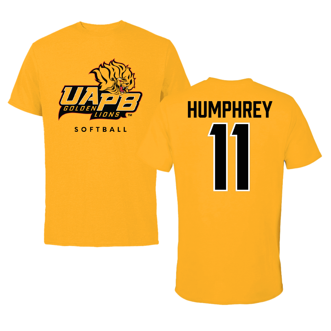 University of Arkansas-Pine Bluff Softball Gold Performance Tee - #11 Traelen Humphrey