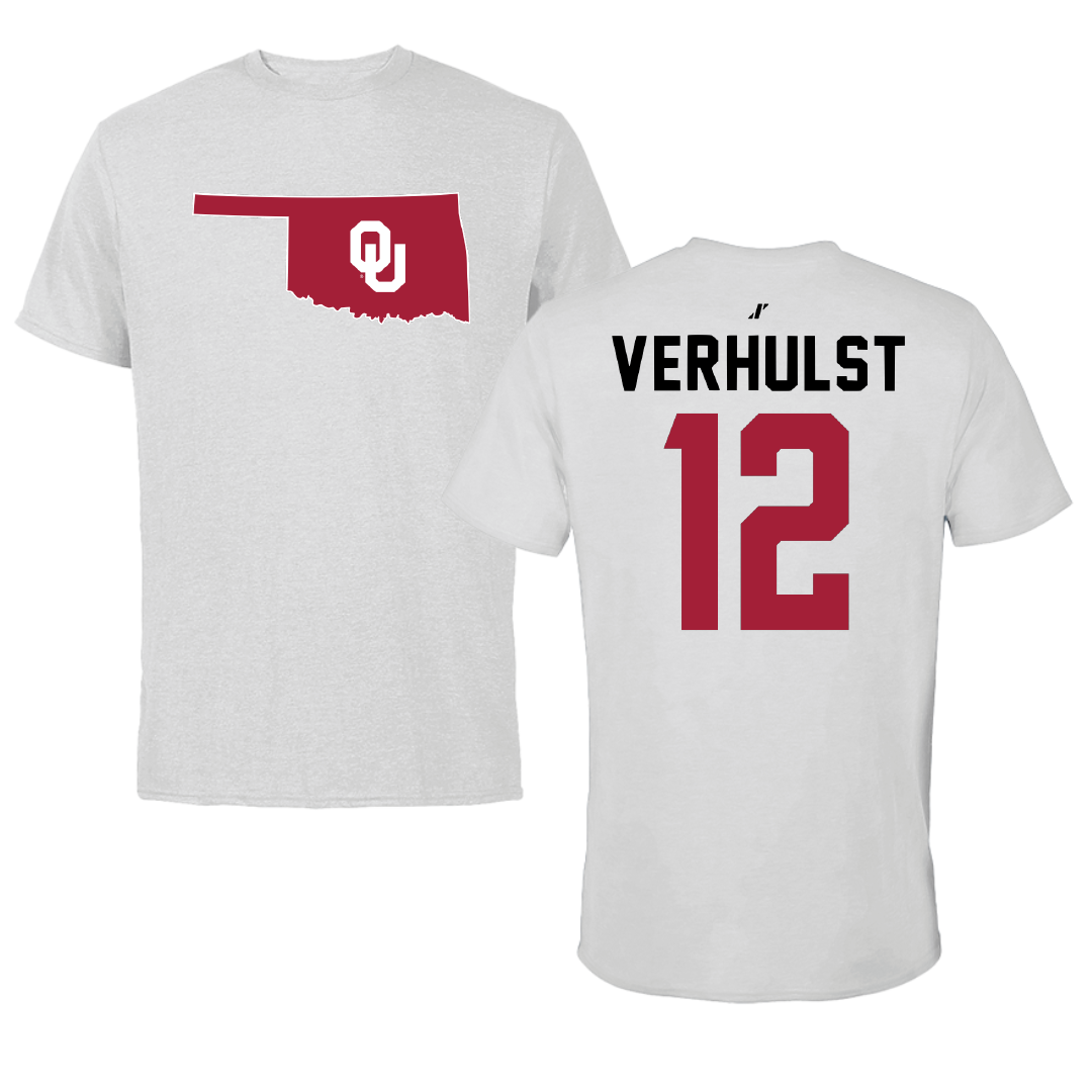 University of Oklahoma Basketball Light Gray State Performance Tee - #12 Payton Verhulst