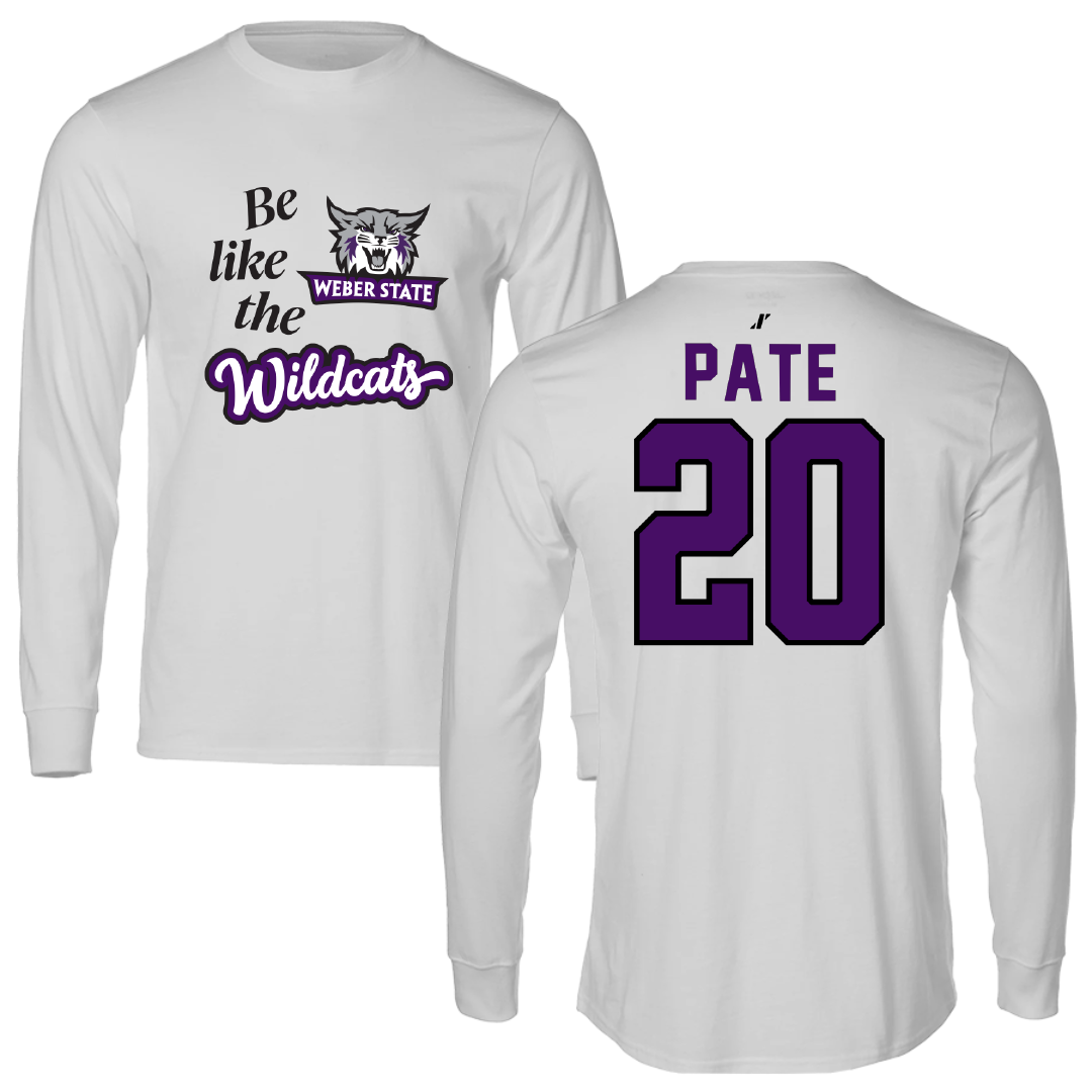 Weber State University Football Light Gray Be Like Us Long Sleeve - #20 Montae Pate