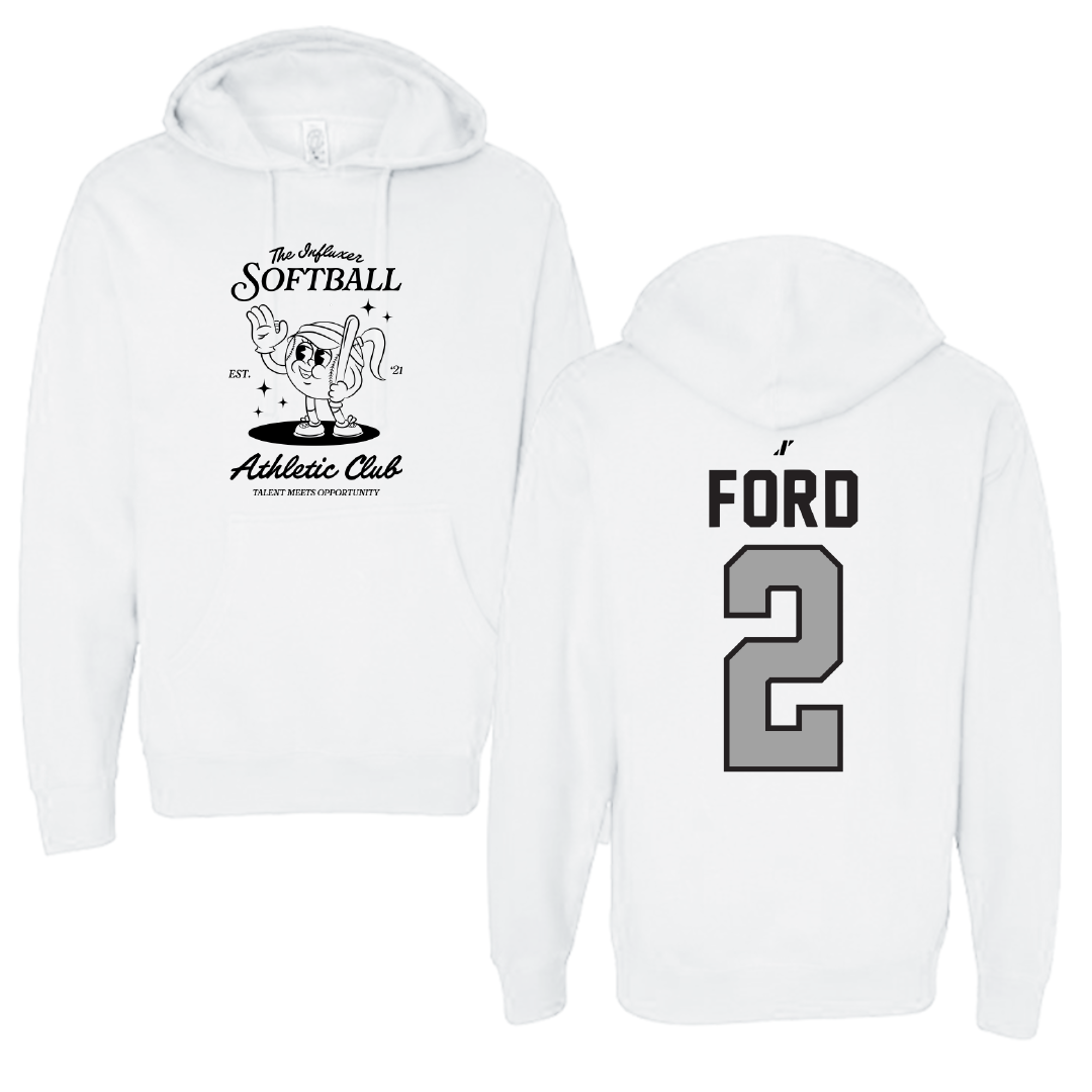 Softball White Influxer Athletic Club Hoodie - #2 Camryn Ford