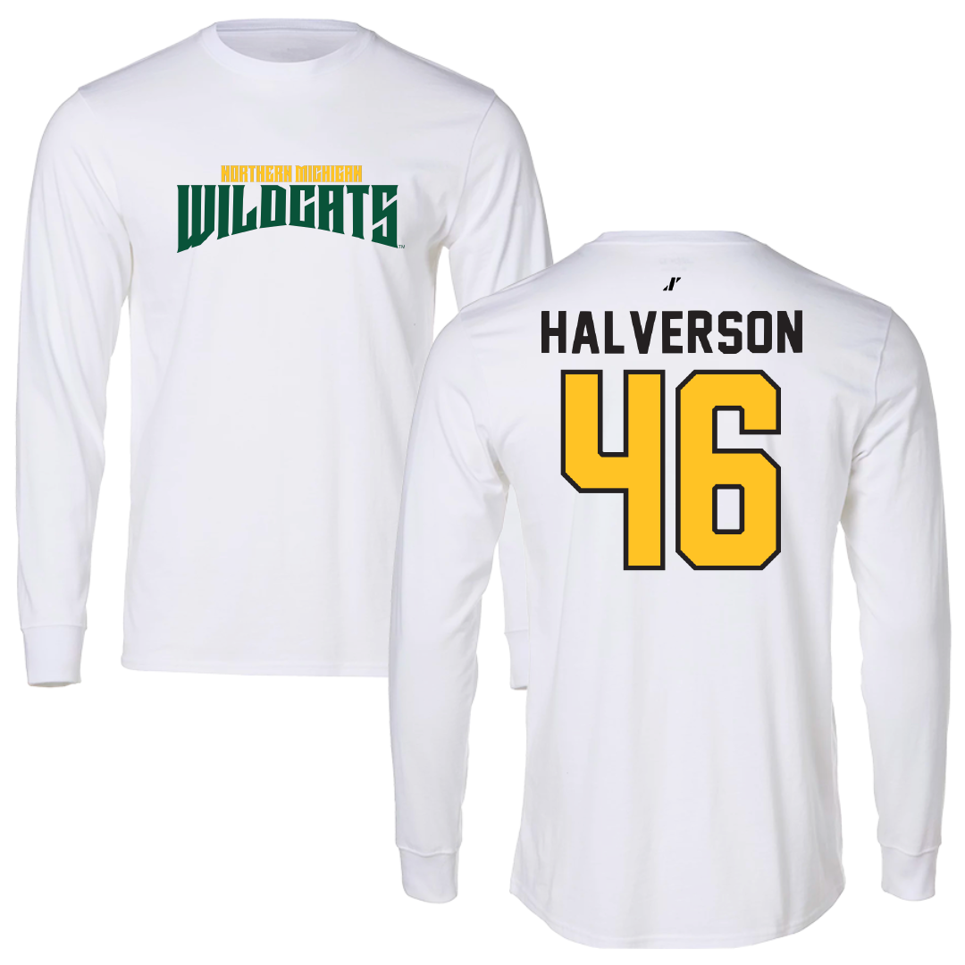 Northern Michigan University Football White Classic Performance Long Sleeve - #46 Owen Halverson