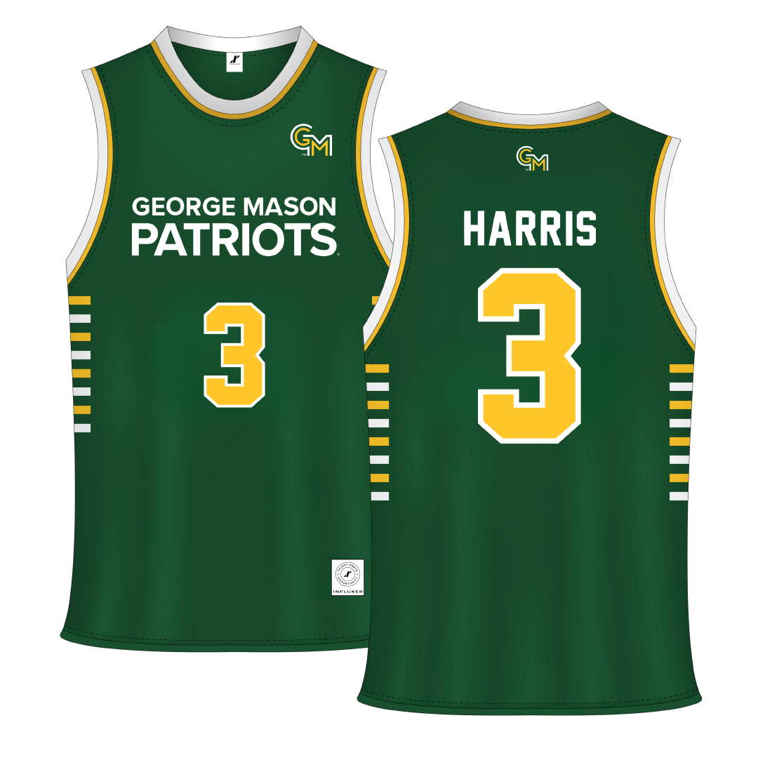 George Mason University Green Patriots Basketball Jersey - #3 Kennedy Harris