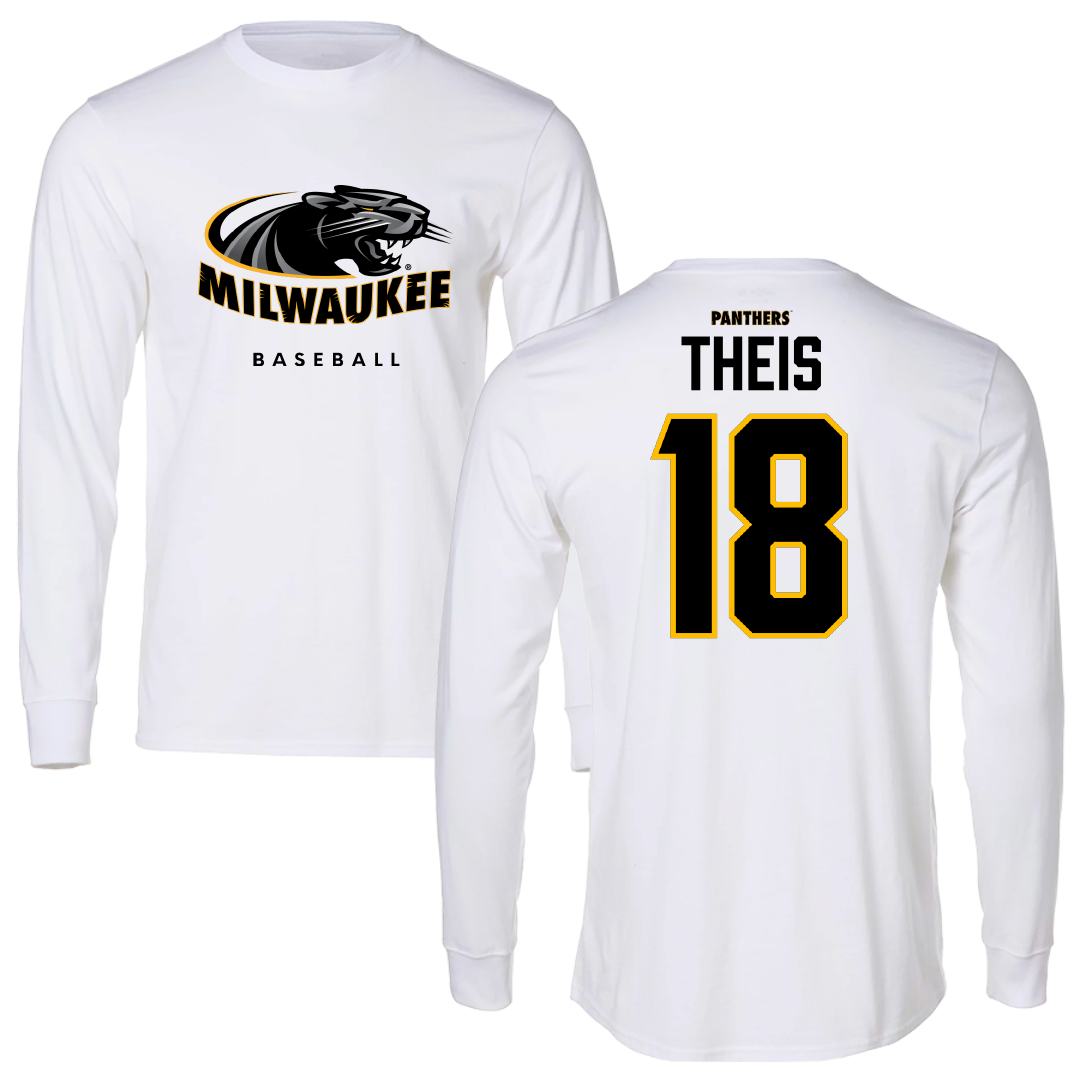 University of Wisconsin-Milwaukee Baseball White Long Sleeve - #18 Gavin Theis