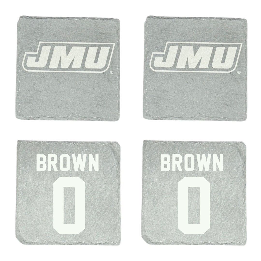 James Madison University Basketball Stone Coaster (4 Pack)  - #0 Xavier Brown