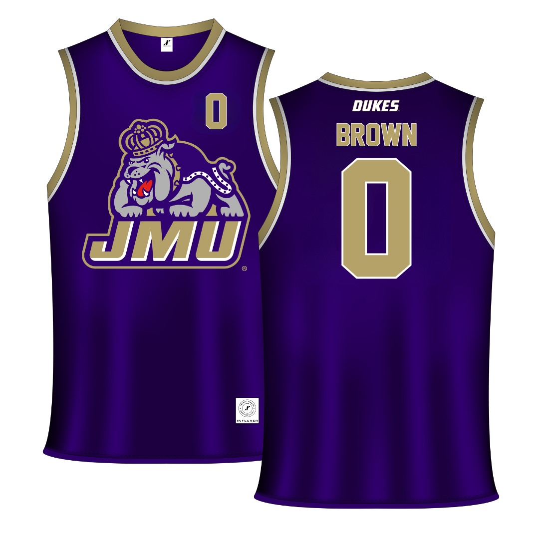 James Madison University Purple Basketball Jersey - #0 Xavier Brown