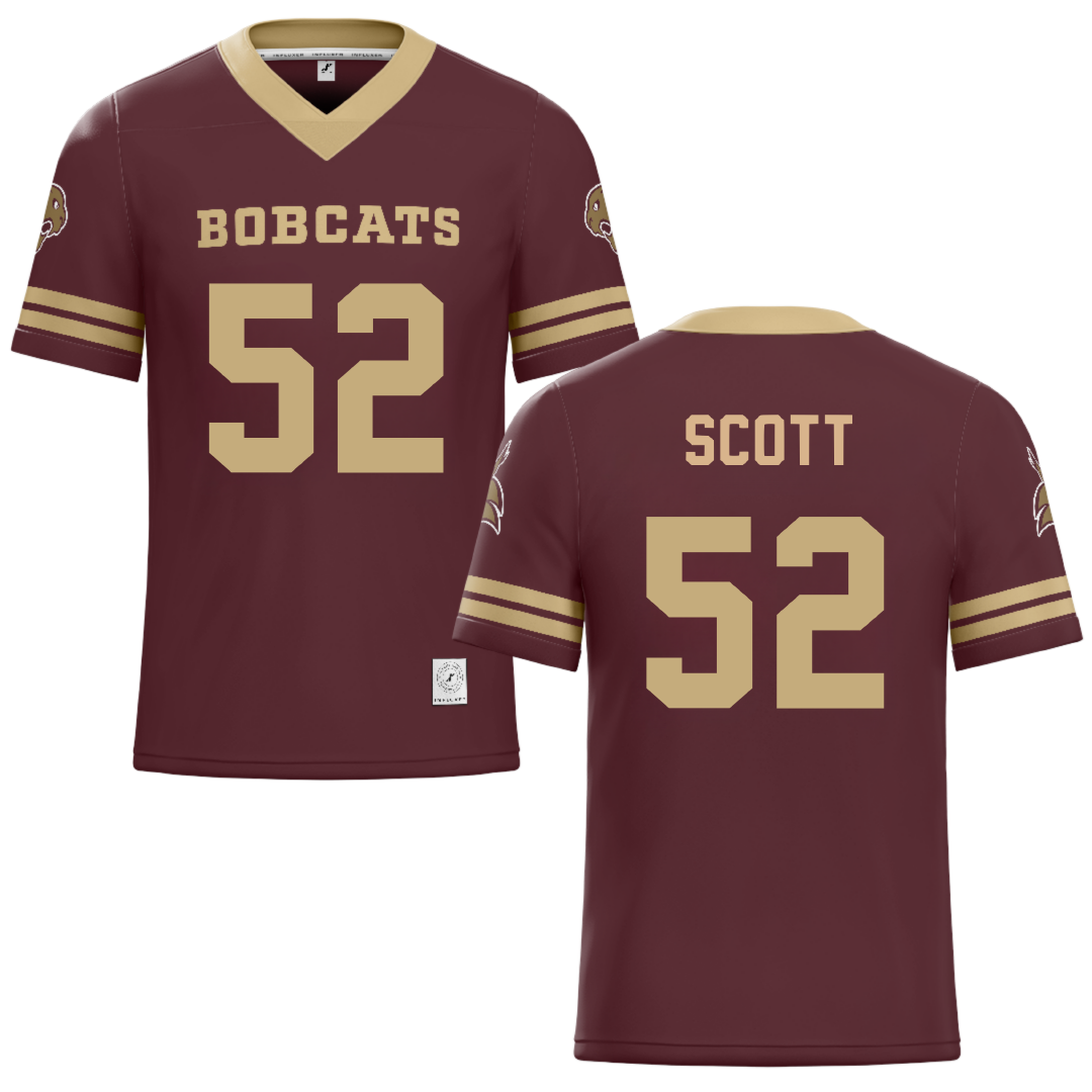 Texas State University Maroon Football Jersey - #52 Trenton Scott