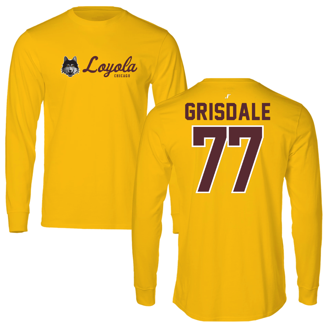 Loyola University-Chicago Soccer Gold General Performance Long Sleeve - #77 Faith Grisdale