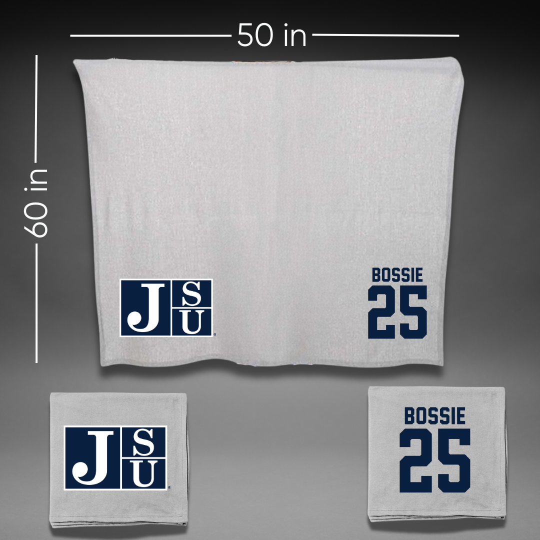 Jackson State University Football Gray Blanket - #25 Jaden Bossie