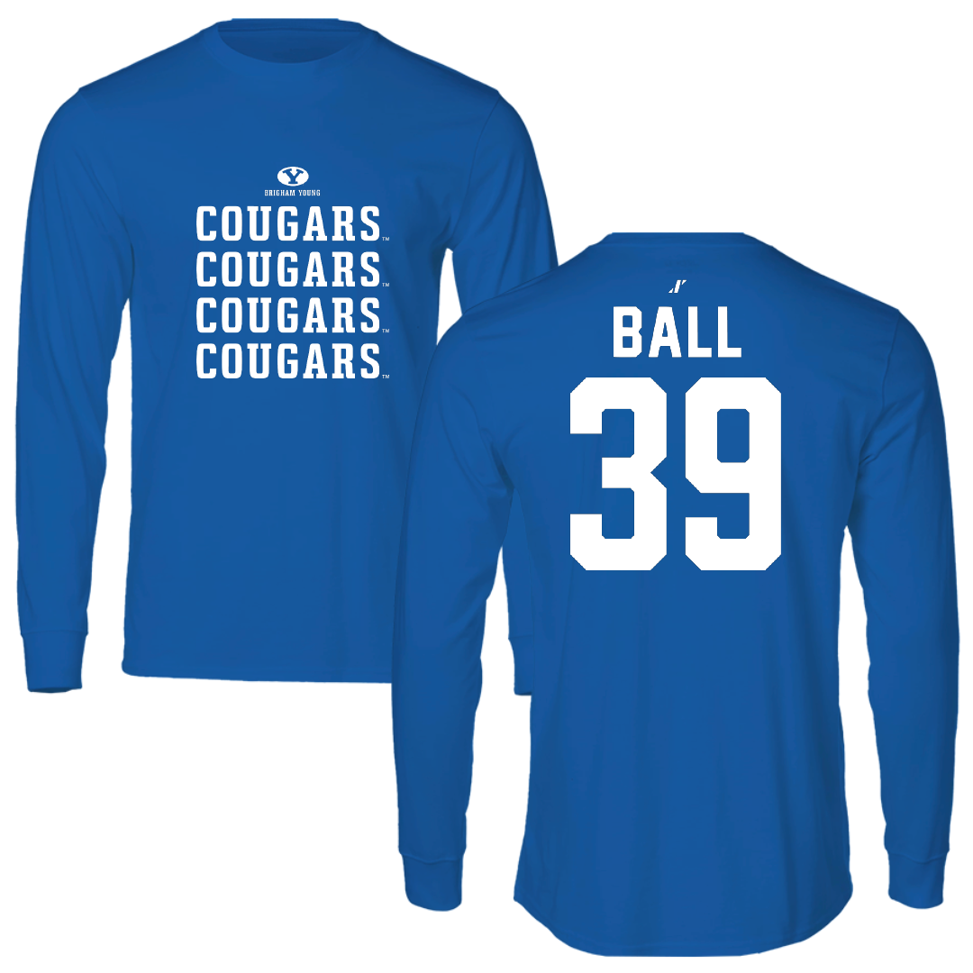 Brigham Young University Baseball Blue General Long Sleeve - #39 Nicholas Ball