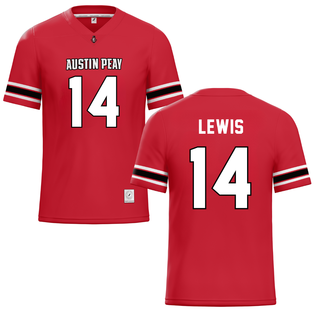 Austin Peay State University Red Football Jersey - #14 Christian Lewis