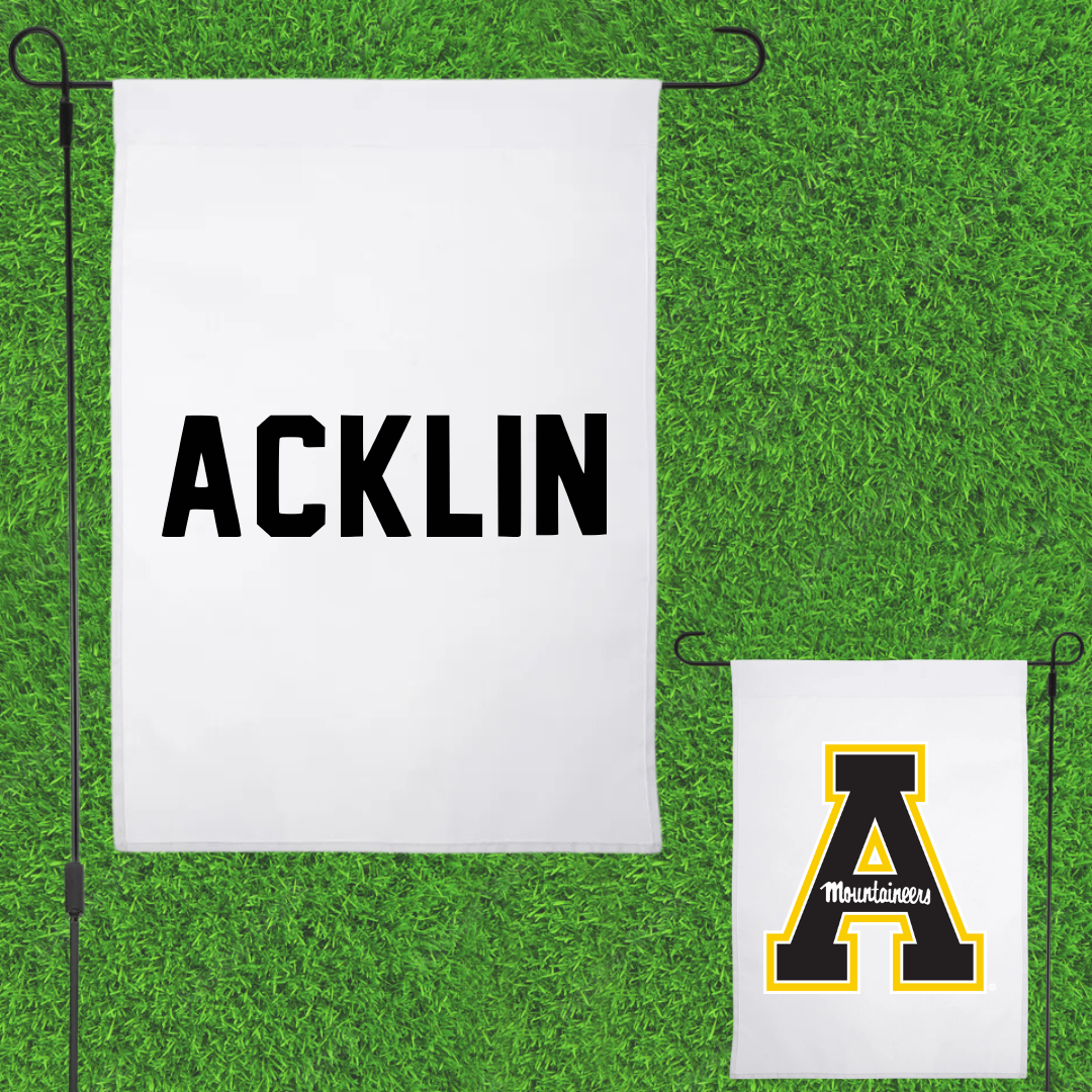 Appalachian State University Wrestling White Garden Flag - Drake Acklin