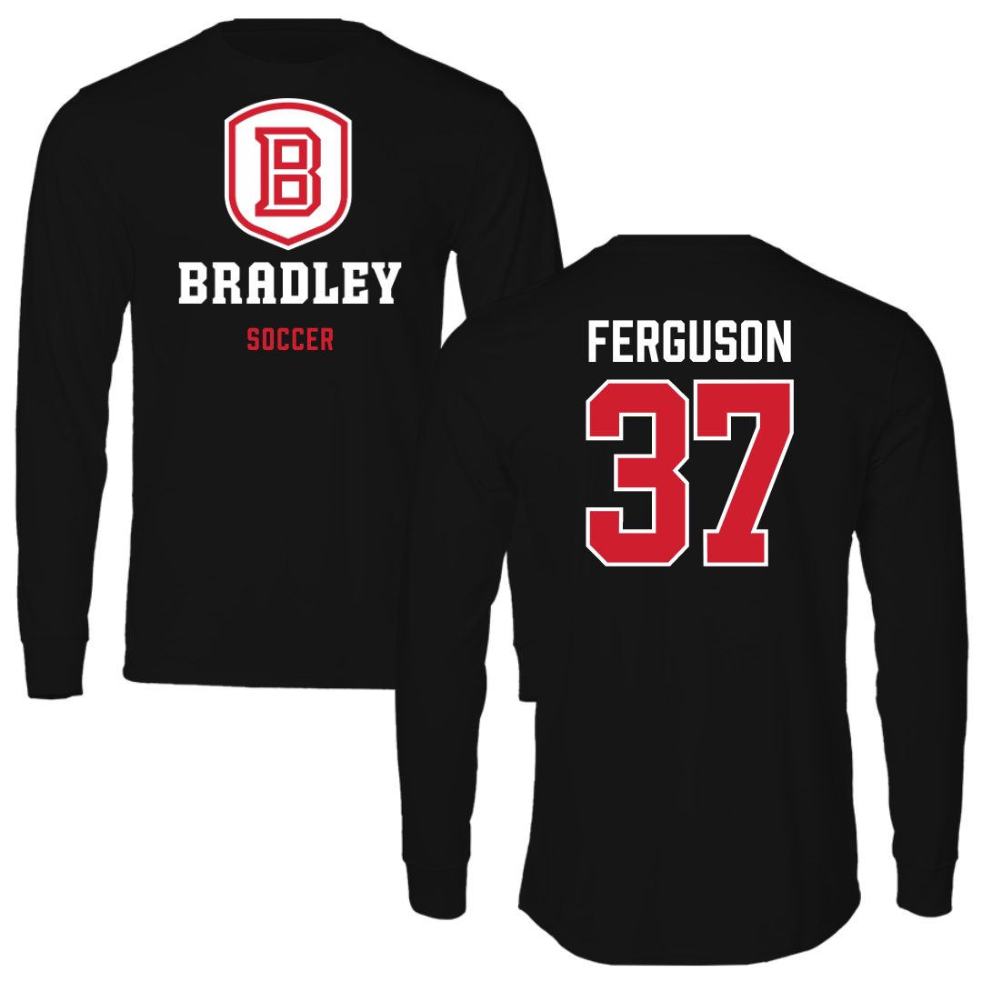 Bradley University Soccer Black Block Long Sleeve - #37 Ian Ferguson