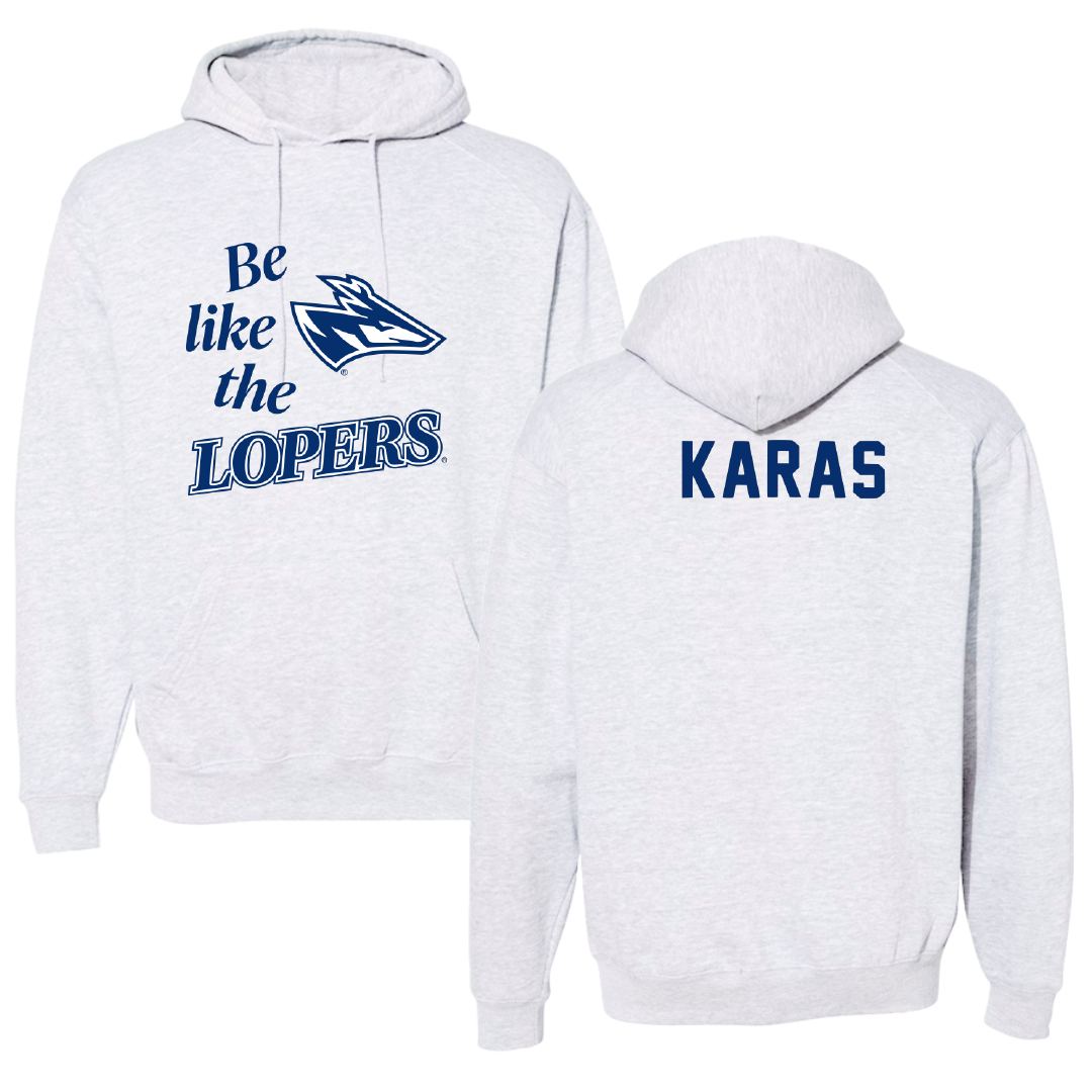 University of Nebraska at Kearney TF and XC Light Gray Be Like Us Hoodie - Quin Karas