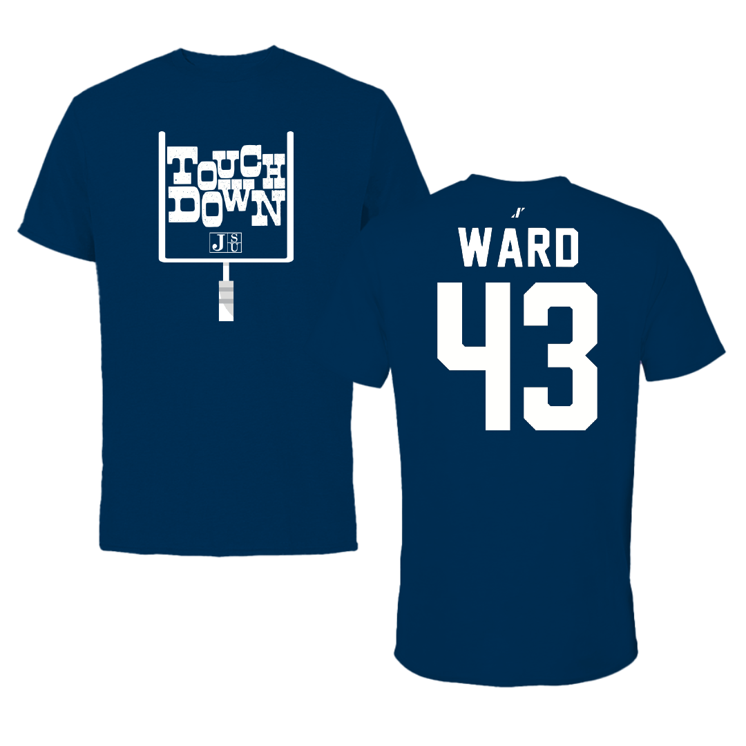 Jackson State University Football Navy Touchdown Performance Tee - #43 Jace Ward