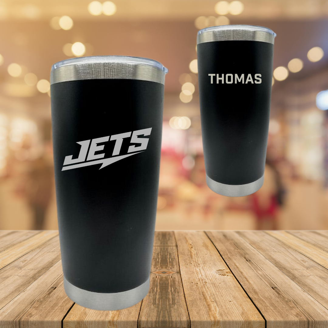 Newman University Cheer Black Stainless Steel Tumbler - Amaya Thomas