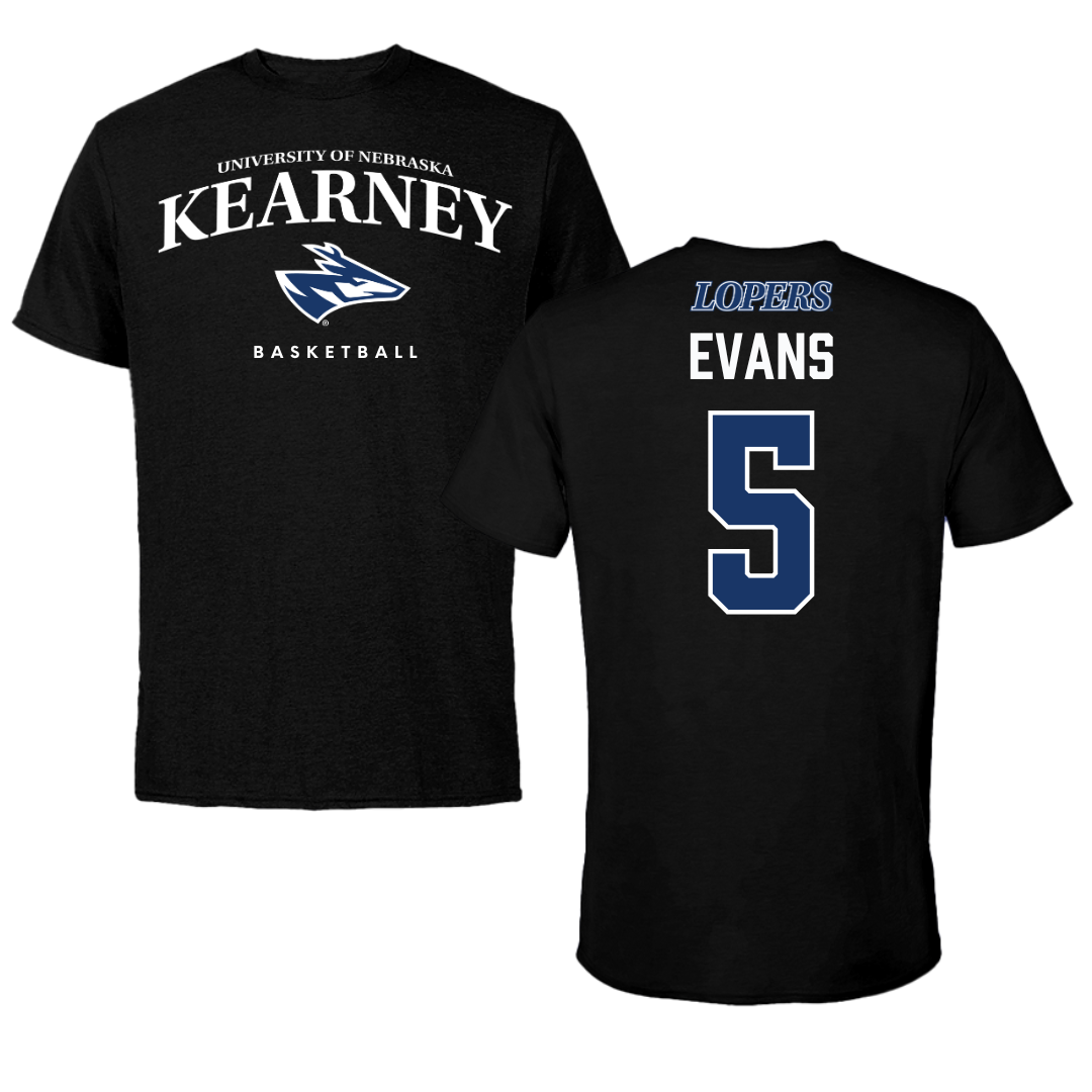 University of Nebraska at Kearney Basketball Black Performance Tee - #5 Sean Evans