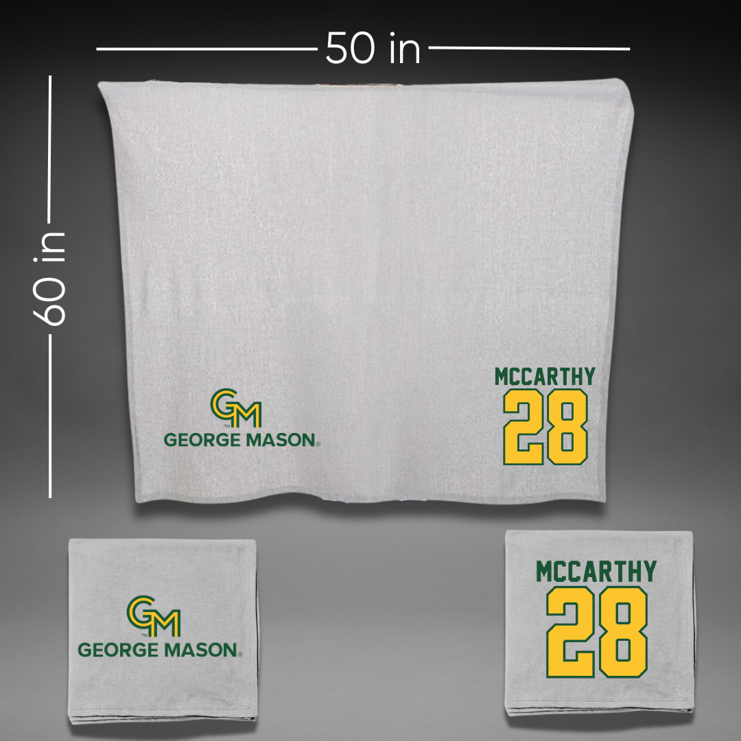 George Mason University Baseball Gray Blanket - #28 Dylan McCarthy