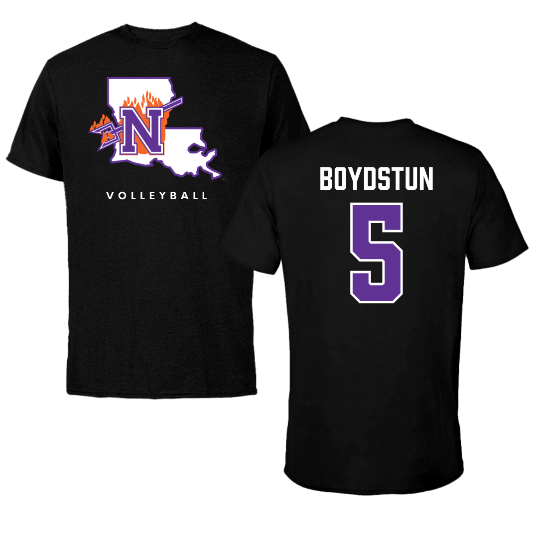 Northwestern State University Volleyball Black Block Performance Tee - #5 Piper Boydstun