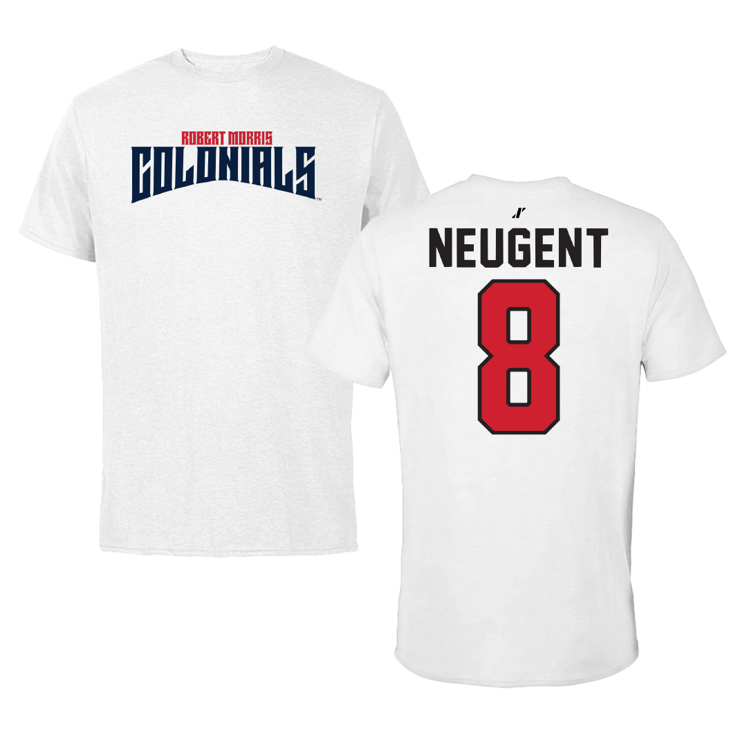Robert Morris University Ice Hockey White Classic Performance Tee - #8 Mya Neugent