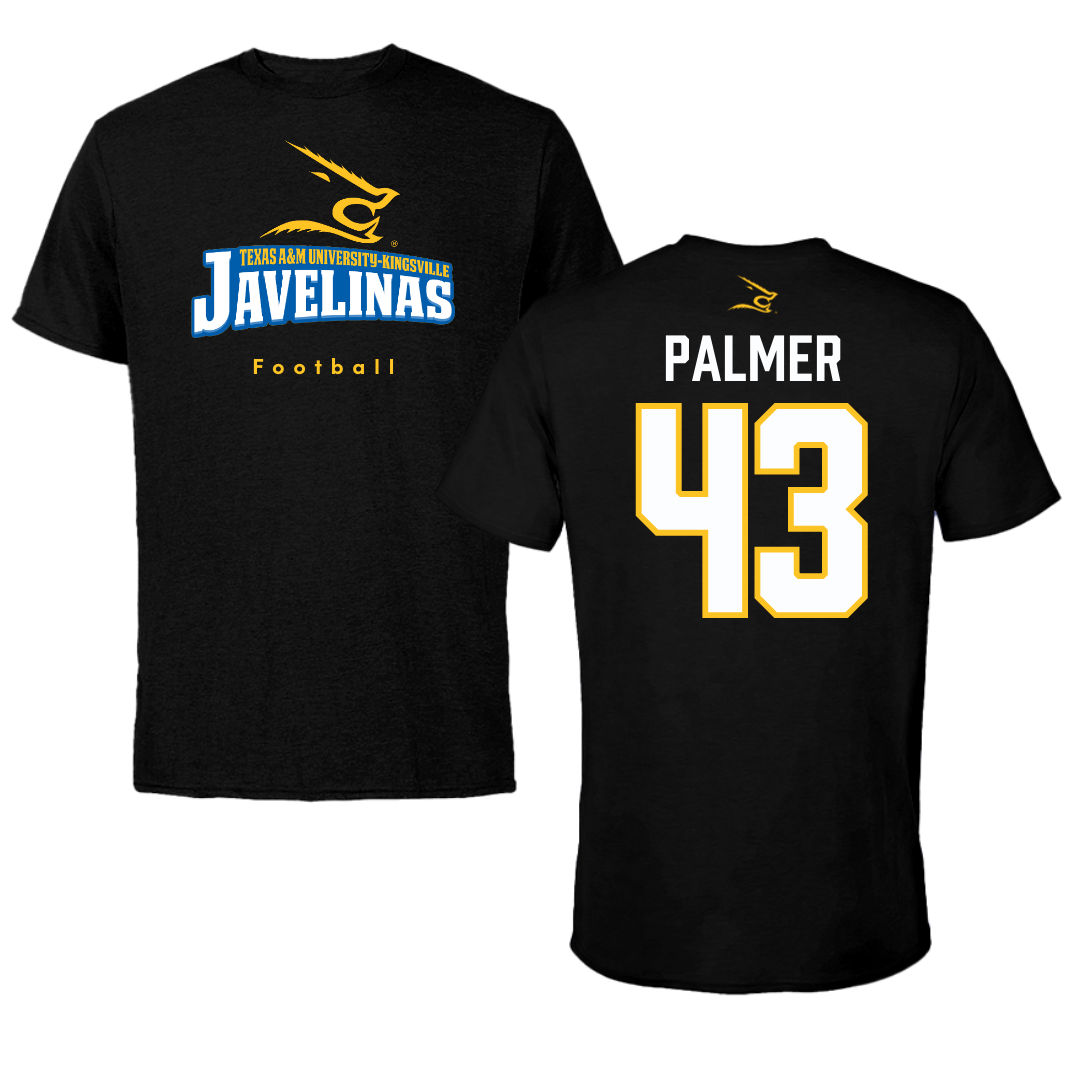 Texas A&M University-Kingsville Football Black Tee - #43 Tyler Palmer