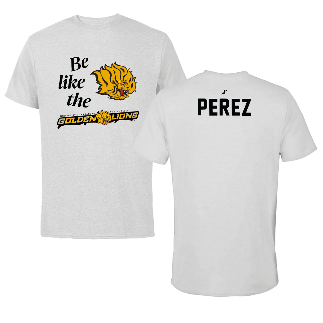 University of Arkansas-Pine Bluff Golf Light Gray Be Like Us Tee - Angel Perez