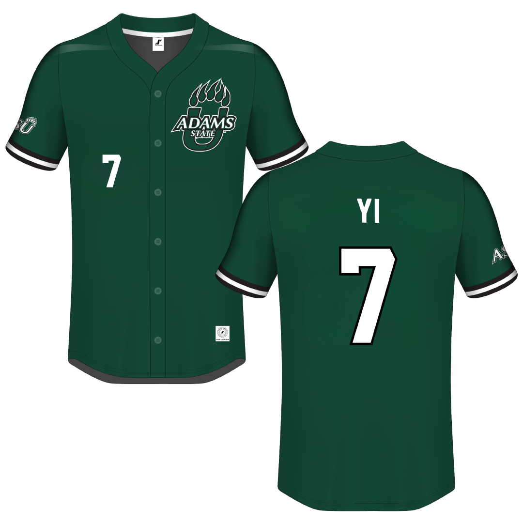 Adams State University Green Button-Down Jersey - #7 Austin Yi