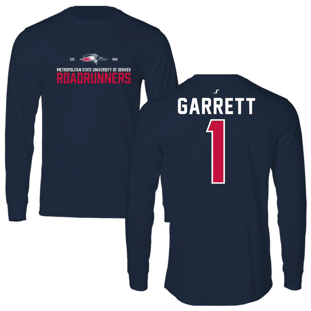 Metropolitan State University of Denver Basketball Navy General Long Sleeve - #1 KJ Garrett