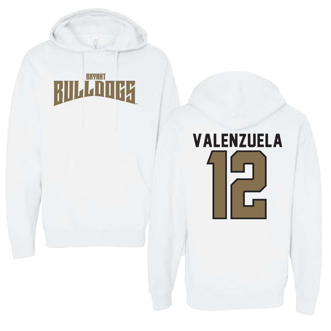 Bryant University Softball White Classic Hoodie - #12 Faith Valenzuela