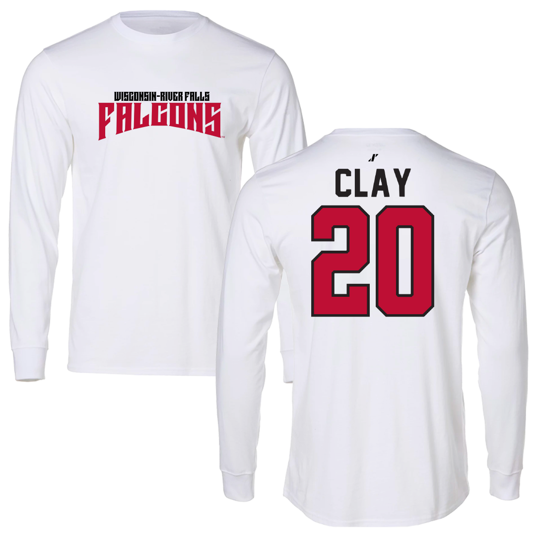 University of Wisconsin-River Falls Football White Classic Long Sleeve - #20 TJ Clay