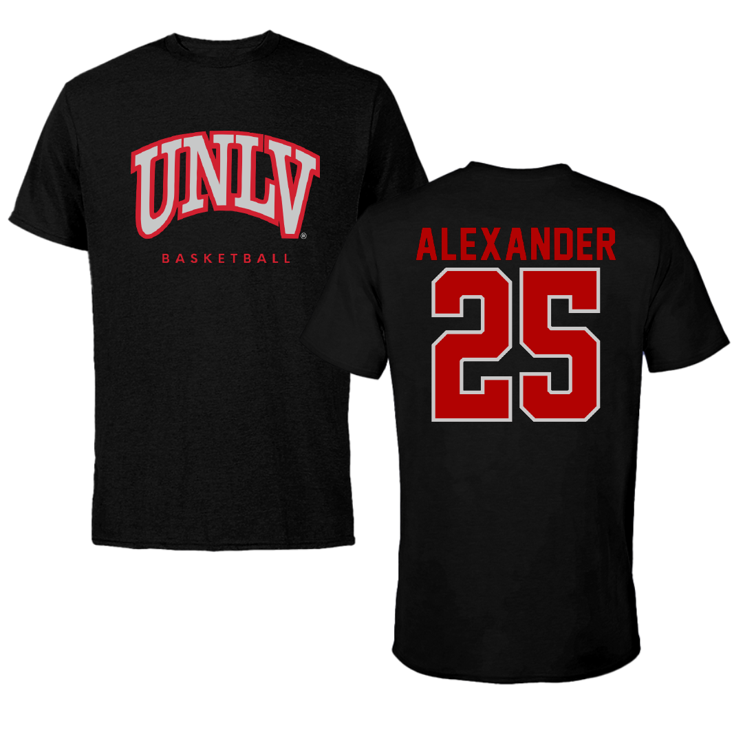 University of Nevada-Las Vegas Basketball Black Tee - #25 Aaliyah Alexander