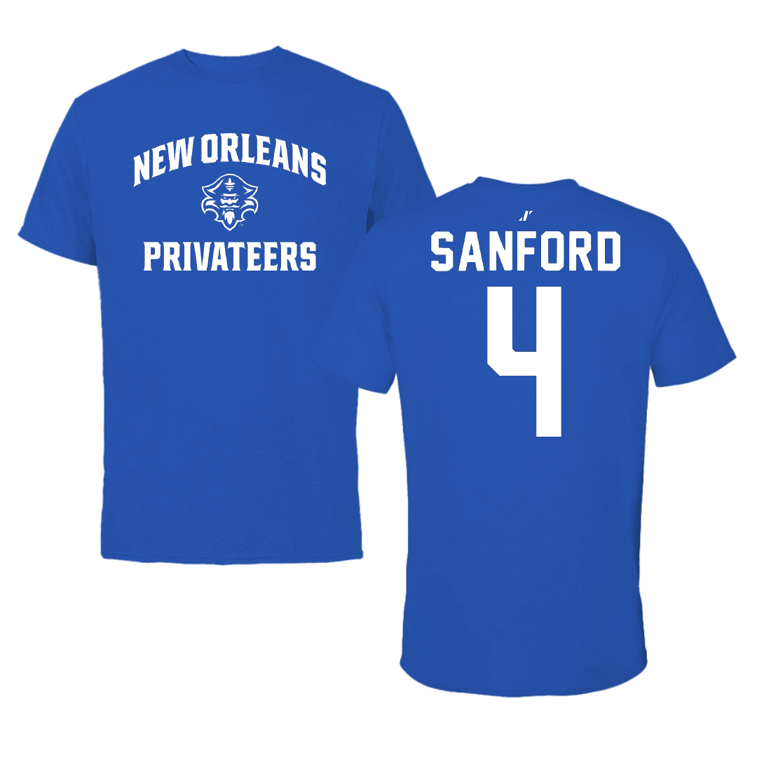 University of New Orleans Baseball Blue General Tee - #4 Mitchell Sanford