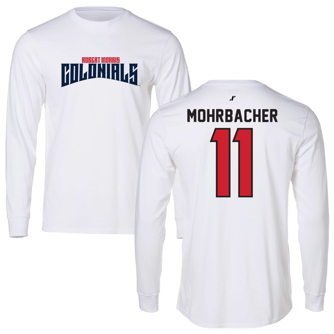 Robert Morris University Soccer White Classic Long Sleeve - #11 Renae Mohrbacher