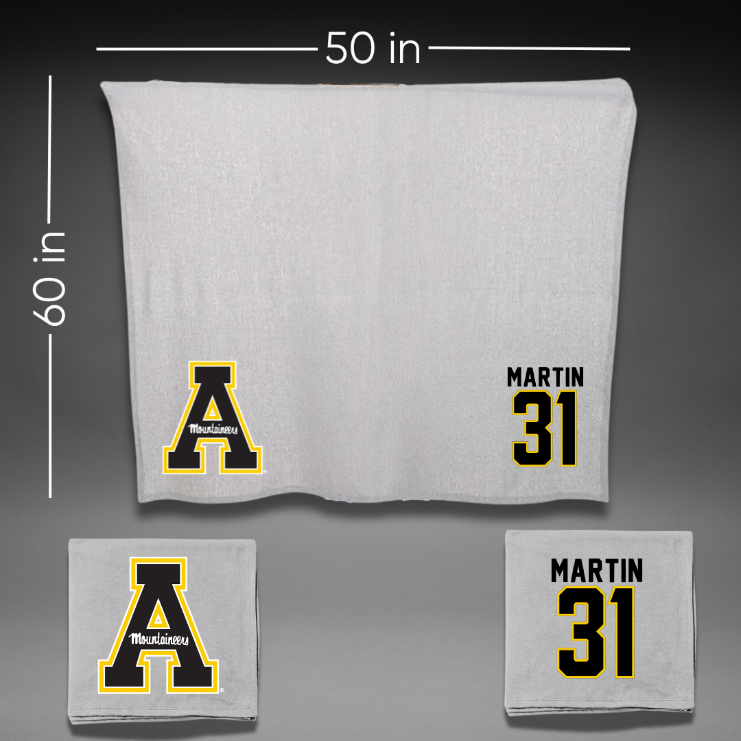 Appalachian State University Softball Gray Blanket - #31 Sidney Martin