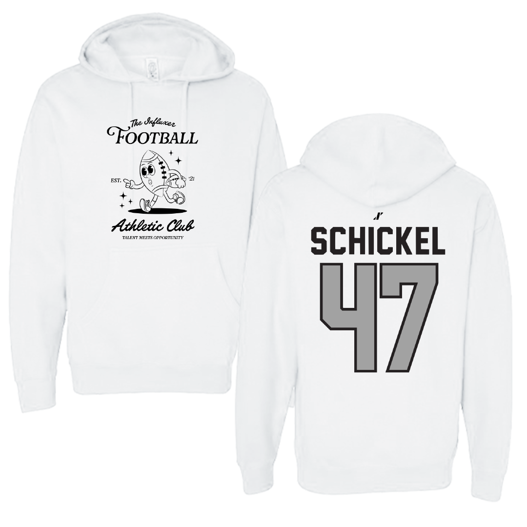 Football White Influxer Athletic Club Hoodie - #47 Kaden Schickel