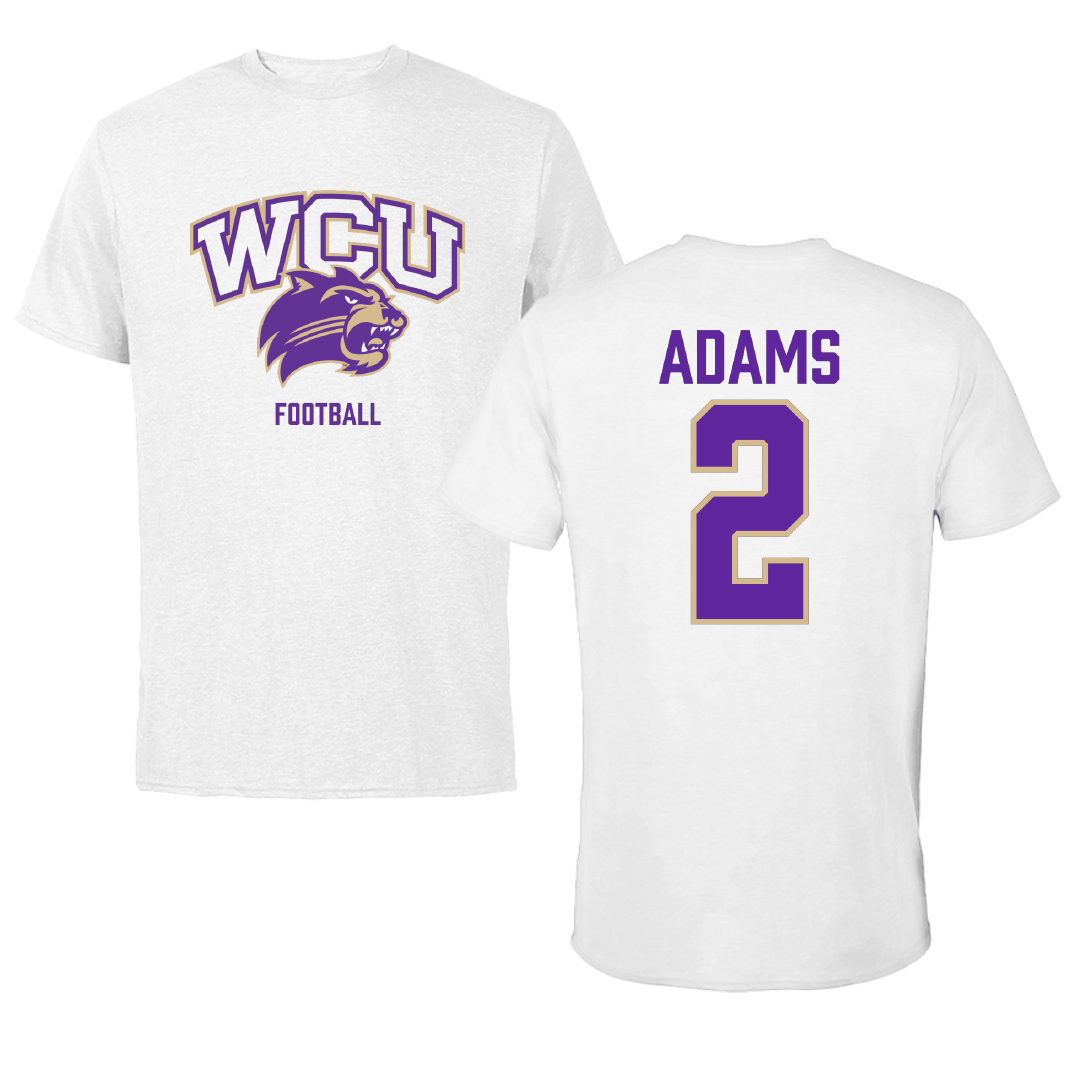 Western Carolina University Football White Performance Tee - #2 Branson Adams