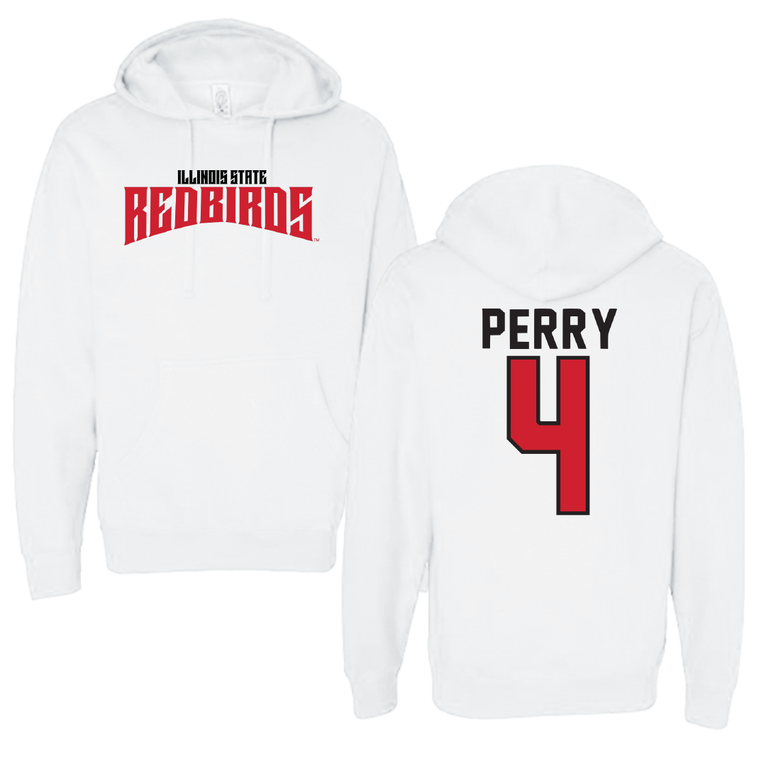 Illinois State University Baseball White Classic Hoodie - #4 Tanner Perry