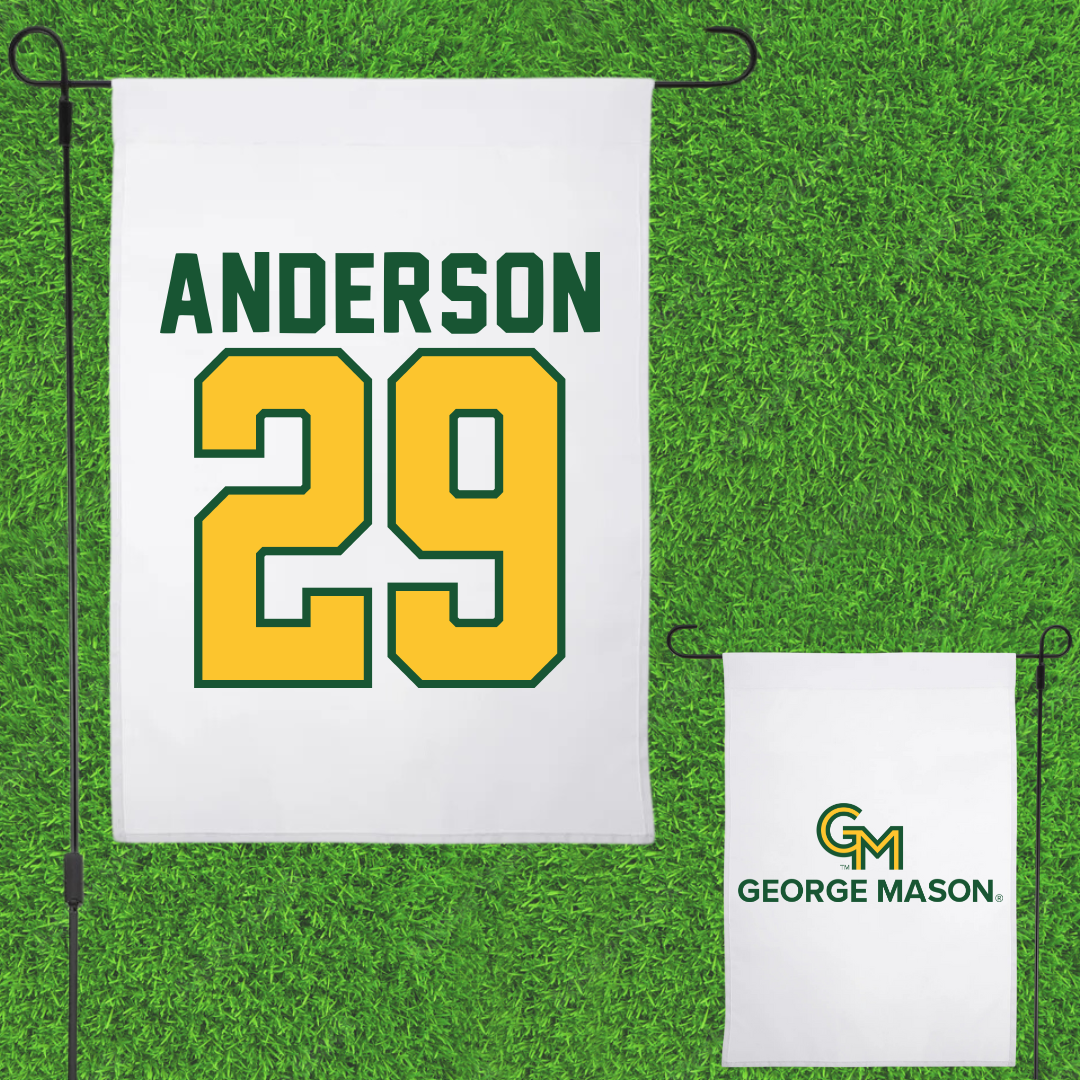 George Mason University Softball White Garden Flag - #29 Jordan Anderson