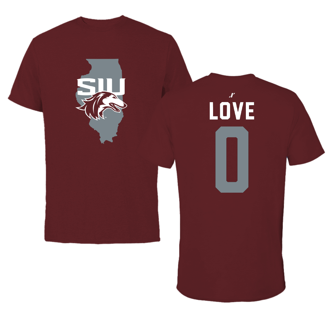 Southern Illinois University at Carbondale Basketball Maroon State Performance Tee - #0 Quierra Love