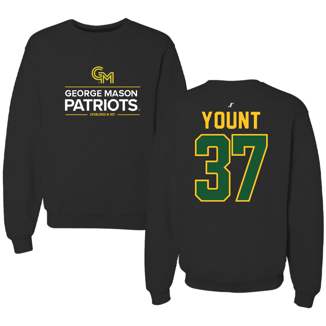 George Mason University Baseball Black General Crewneck - #37 Britt Yount